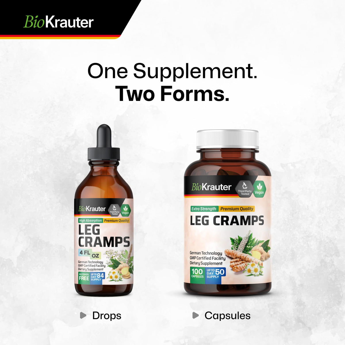 BIO KRAUTER® Magnesium Glycinate for Leg Сramps & Relax - 5-in-1 Formula Magnesium Glycinate 400mg with Turmeric, Black Cohosh, Ginger, Chamomile 1200 mg 100 Caps - No Fillers, Non-GMO, 50-Day Supply BIO KRAUTERBuy Supplements Australia