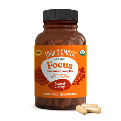 Four Sigmatic Focus Capsules | Lion's Mane Supplement Capsules | Brain Boosting Complex with Ashwagandha, Bacopa Monnieri & Rhodiola | Vegan Nootropic Adaptogen & Mushroom Supplement | 30 Servings Four SigmaticBuy Supplements Australia