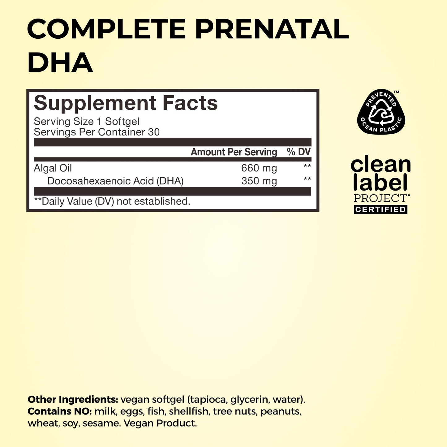 HUM Complete Prenatal Multivitamin for Women with Folate, DHA, and Choline, 23 Nutrients for Daily Support, Gluten Free, Non GMO Supplement for Pre, During, and Post Pregnancy, 30 Vegan Capsules HUMBuy Supplements Australia