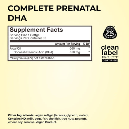 HUM Complete Prenatal Multivitamin for Women with Folate, DHA, and Choline, 23 Nutrients for Daily Support, Gluten Free, Non GMO Supplement for Pre, During, and Post Pregnancy, 30 Vegan Capsules HUMBuy Supplements Australia