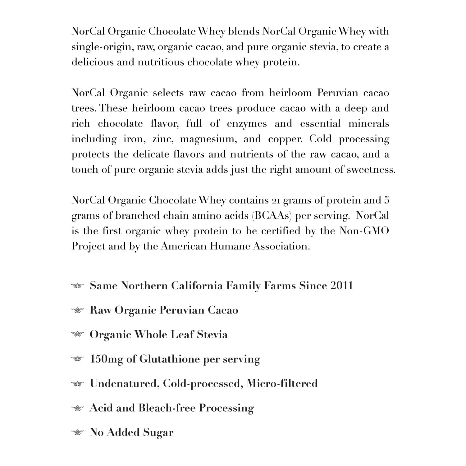 NorCal Organic Chocolate Whey Protein - 2lbs | 100% USA Grass-Fed, USDA Certified NorCal OrganicBuy Supplements Australia