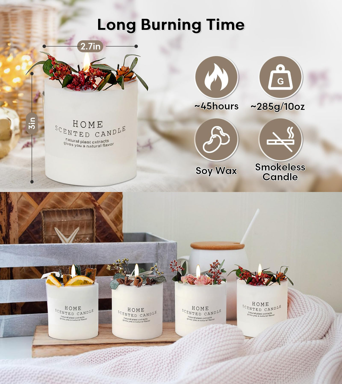 Candles Clearance | Eucalyptus & Orange Aromatherapy Candles | 10 oz Scented Candles HomaromBuy Supplements Australia