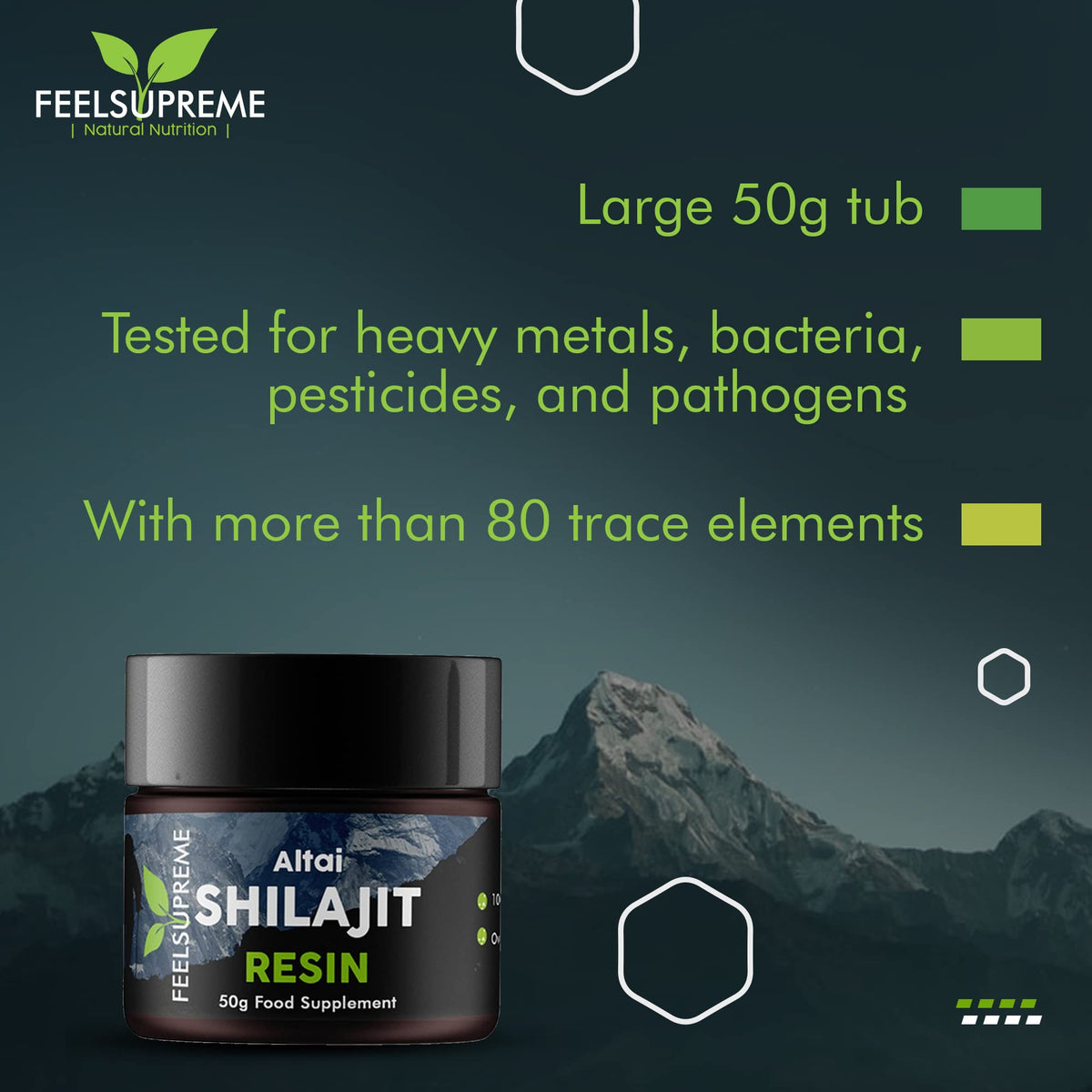 Natural Black Altai Shilajit Resin Large (50g) Pot | 100% Pure Additive Free | 80 Trace Feel SupremeBuy Supplements Australia