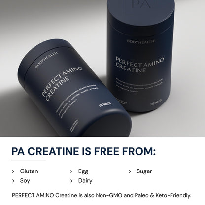 BodyHealth Creatine Monohydrate Tablets – Vegan Pre Workout Supplement with PerfectAmino, BCAAs & EAAs – Keto-Friendly, Muscle Recovery & Energy Support – 5g Creatine Equivalent per Serving BodyHealthBuy Supplements Australia