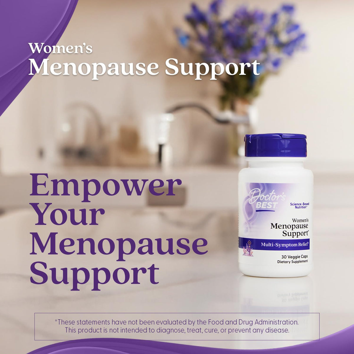 Doctors Best Womens Menopause Support (Soy Isoflavone, Black Cohosh, Chaste Tree), Multi-Symptom Relief, Non-GMO, Gluten Free, Vegan 30 Veggie Caps Doctor's BESTBuy Supplements Australia