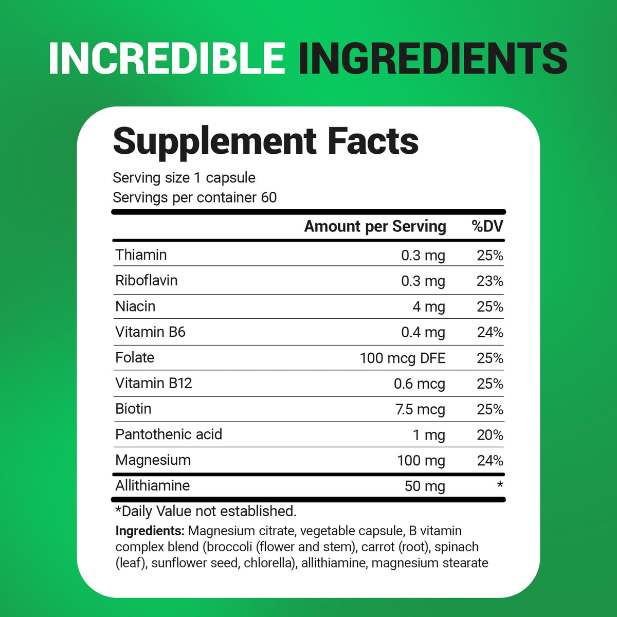 Dr. Berg Natural Vitamin B1 B6 B12 Complex - Allithiamine Vitamin B1 Supplement with 8 Essential Vitamin B Complex for Men & Women Including Thiamin
