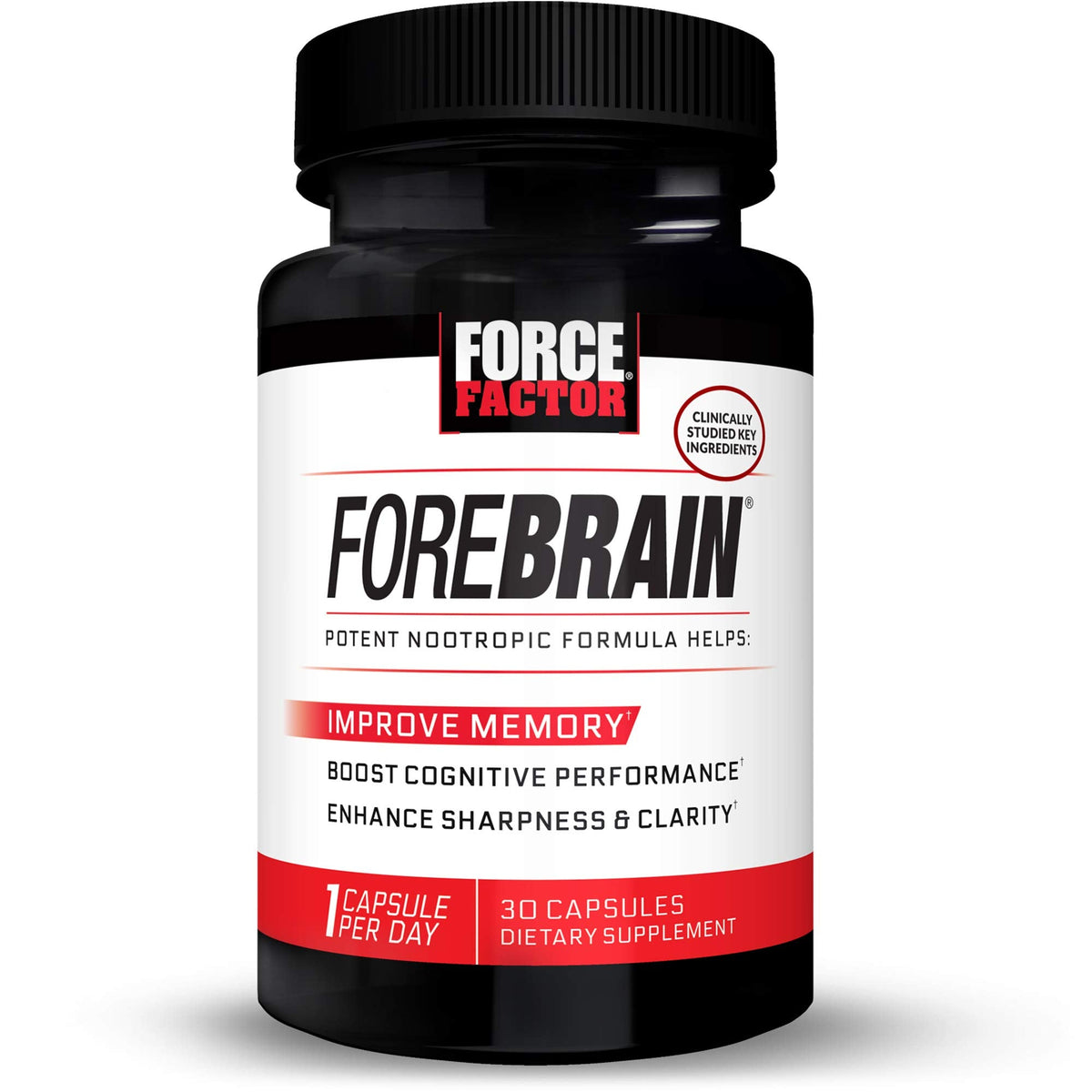 Force Factor Forebrain Nootropic Brain Supplement to Improve Memory, Boost Focus, Increase Mental Energy, and Support Brain Health with Caffeine, Bacopa, and Huperzine A, 30 Capsules Force FactorBuy Supplements Australia