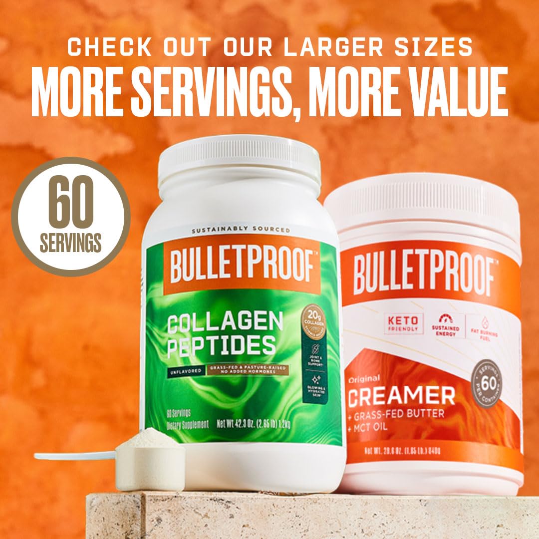 Bulletproof Unflavored Collagen Peptides Powder Packets, Pack of 15, Grass-Fed Collagen BulletproofBuy Supplements Australia