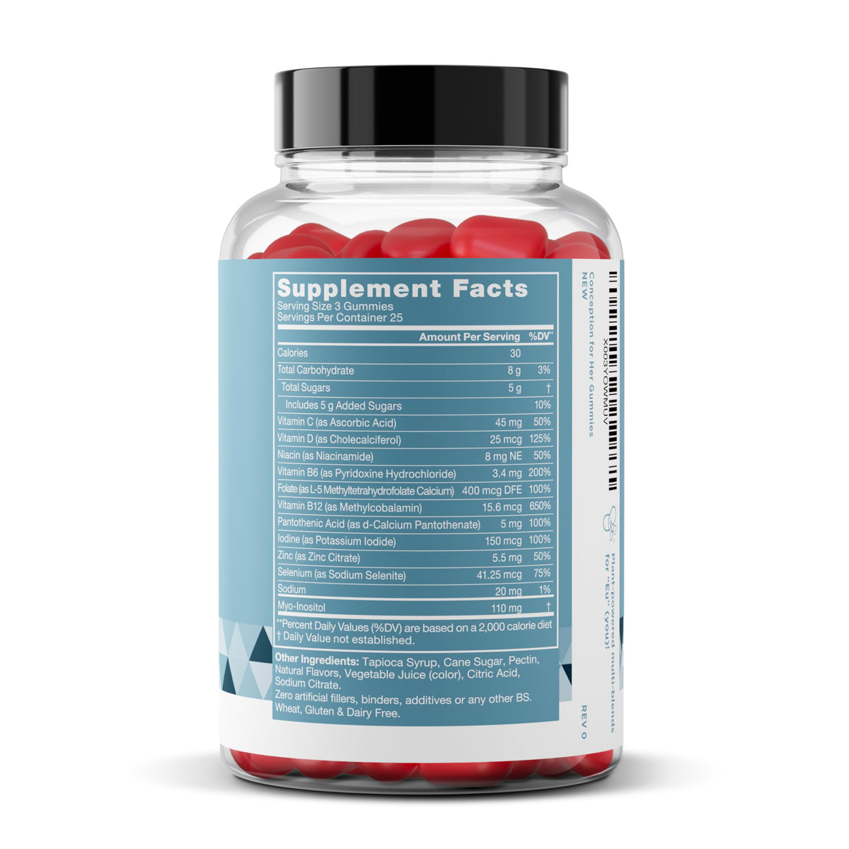 Conception for Her Fertility Gummies - Fertility Supplements for Women with Myo Inositol, Folate & more Essential Nutrients - Delicious Juicy Strawberry Hormone Balance Vitamins, 75 ct Pectin Gummies Eu NaturalBuy Supplements Australia