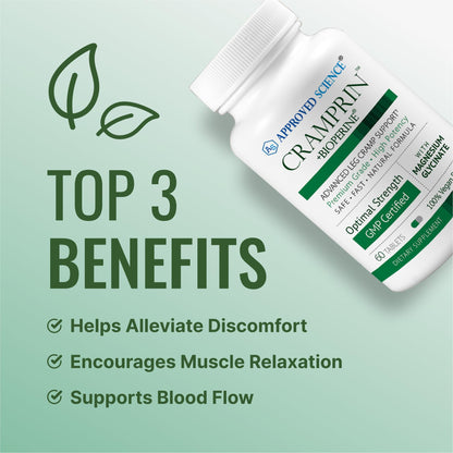 Approved Science Cramprin - High Absorption Magnesium, Vitamin B Complex, BioPerine - Muscle Cramps - 6 Month Supply - 2 Bottles - Vegan Approved ScienceBuy Supplements Australia