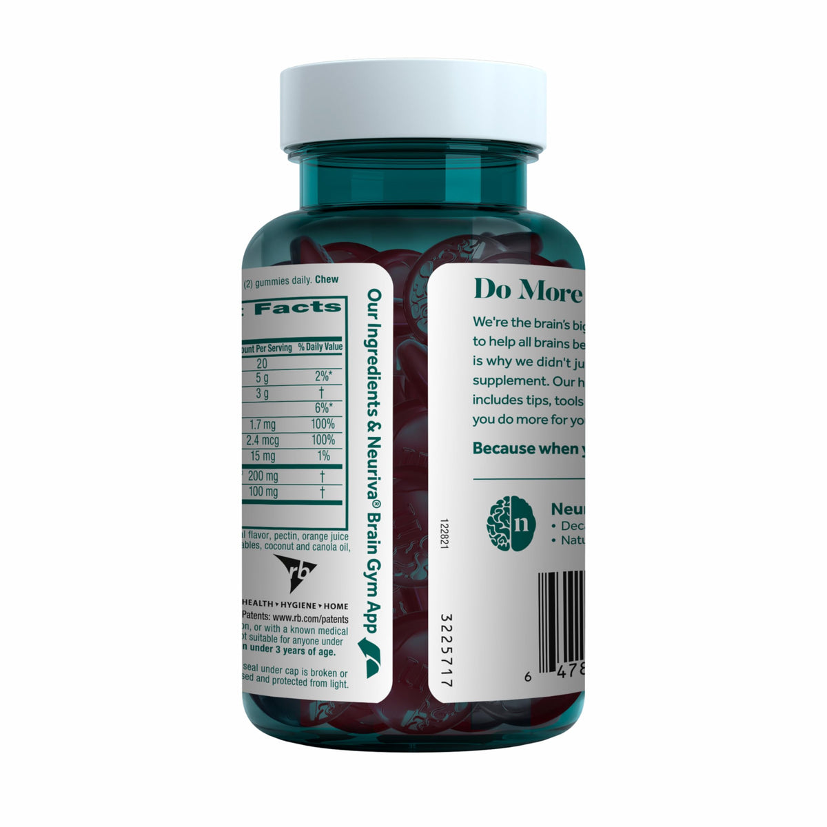 NEURIVA Plus Decaffeinated Nootropic Brain Supplement for Memory, Focus & Concentration & Cognitive Function, Clinically Tested NeuroFactor, Phosphatidylserine, Vitamins B6 B12,50ct Strawberry Gummies NEURIVABuy Supplements Australia