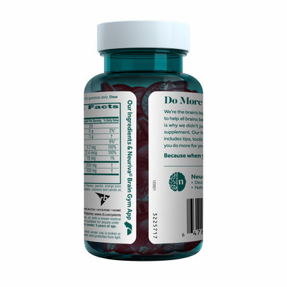 NEURIVA Plus Decaffeinated Nootropic Brain Supplement for Memory, Focus & Concentration & Cognitive Function, Clinically Tested NeuroFactor, Phosphatidylserine, Vitamins B6 B12,50ct Strawberry Gummies NEURIVABuy Supplements Australia