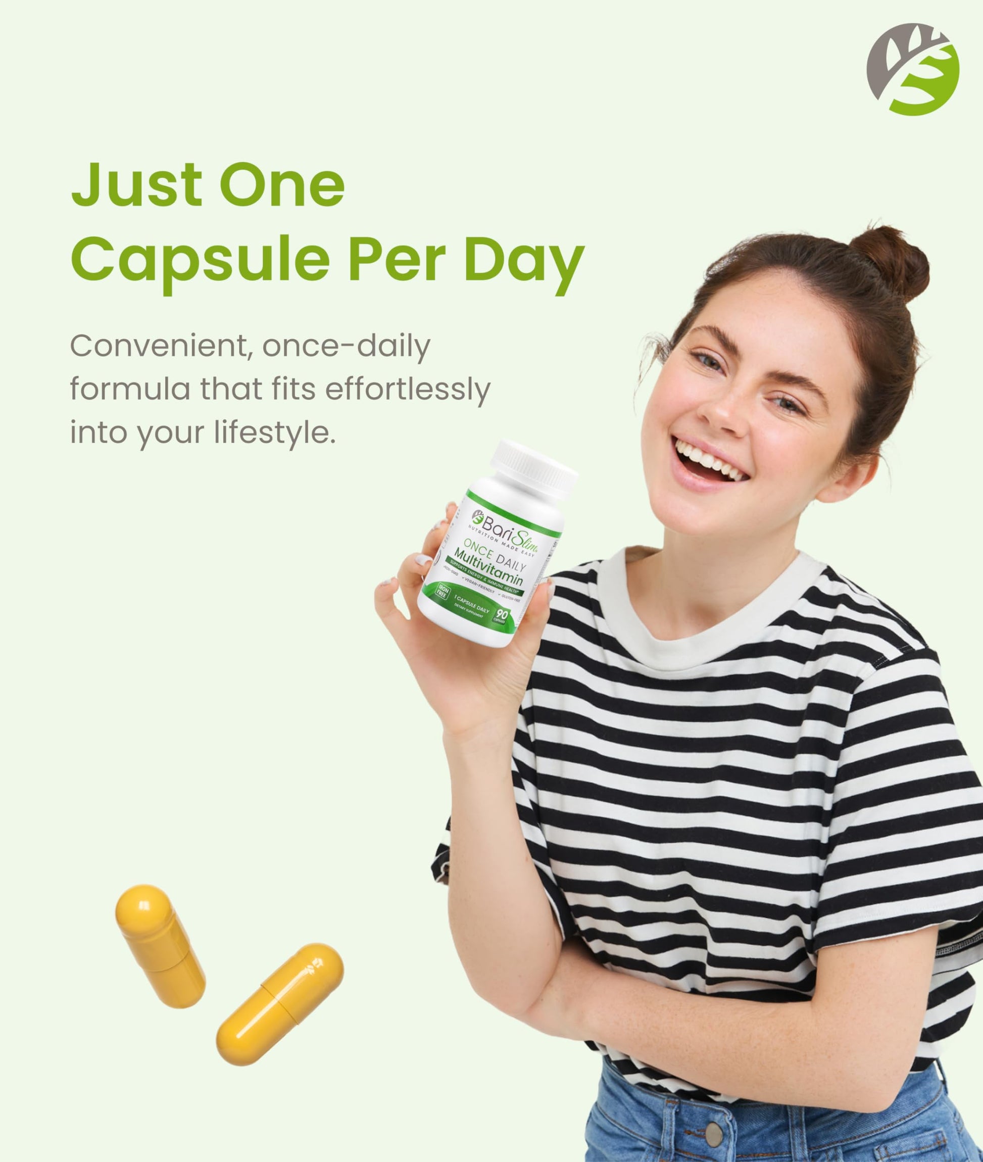 BariSlim Once Daily Bariatric Multivitamin Capsule - Iron-Free Formula - Bariatric Vitamin and Supplement for Post Surgery, Including Gastric Bypass and Gastric Sleeve | 90-Day Supply BariSlim buy supplements Au
