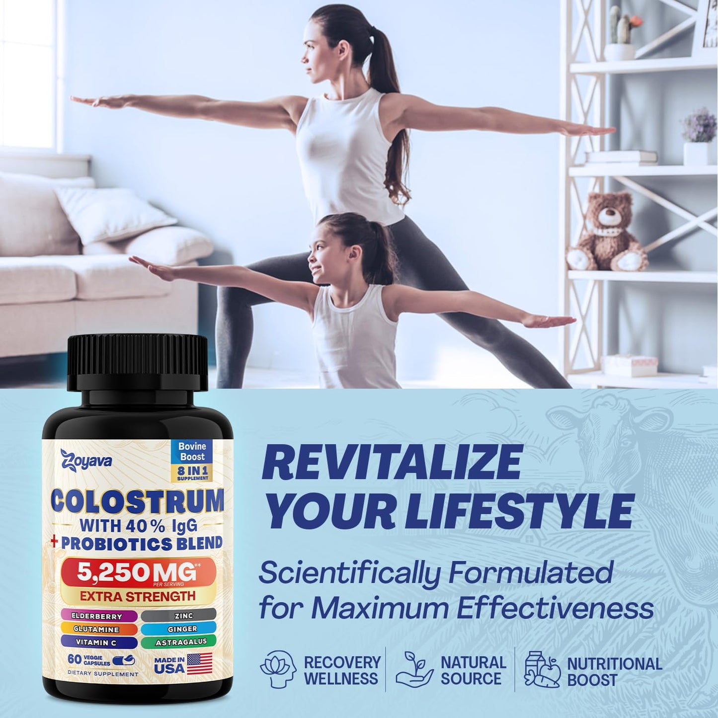 Bovine Colostrum Supplement Capsules 5250 MG, Grass Fed Cow Colostrum ZoyavaBuy Supplements Australia