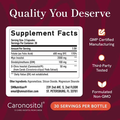 Ovarian Support for Hormone Balance for Women | Healthy Ovulation, Menstrual Cycle & Reproductive Health Support | DIM Supplement with Myo-Inositol & D-Chiro Inositol & Folate Complex | 30 Day Supply SMNutritionBuy Supplements Australia