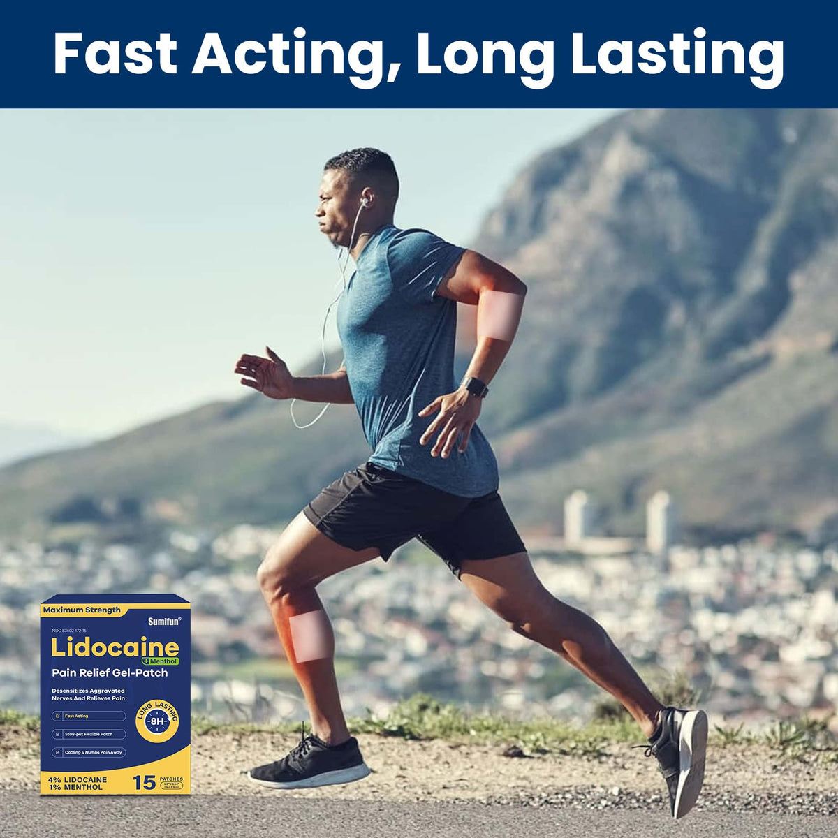 Sumifun 4% Lidocaine Patches Plus 1% Menthol - 15 Counts Maximum Strength OTC Pain Relief Patches for Back Ache Stiff Neck Joint Pain Muscle Soreness Topical Analgesic SumifunBuy Supplements Australia