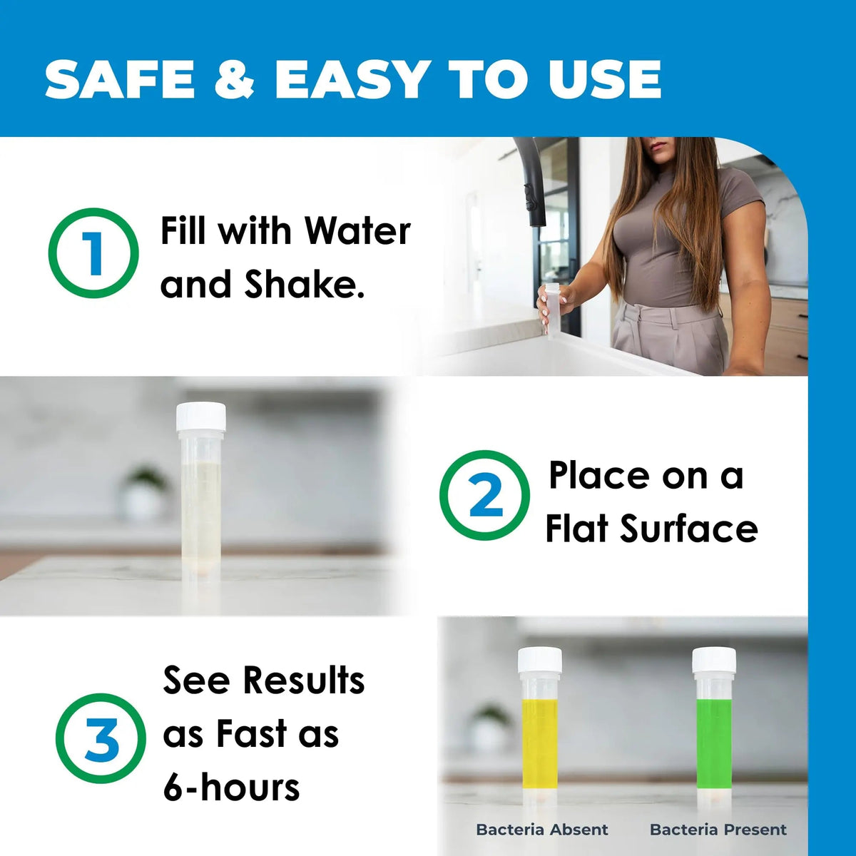 Safe Home® DIY Bacteria in Water Test Kit – Results as Fast as 6 Hours – Detects 50 Different Species of Coliform Bacteria – EPA Lab Certified – Made in the USA – (1 Pack) Safe HomeBuy Supplements Australia