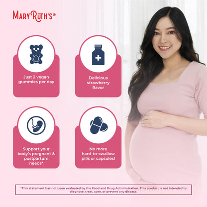 MaryRuth Organics Prenatal Vitamins for Women | USDA Organic Prenatal Gummies | Postnatal Vitamins for Women Breastfeeding | Methylfolate 800 mcg DFE | Iodine | Vegan | Non GMO | 30 Servings MARYRUTH'SBuy Supplements Australia