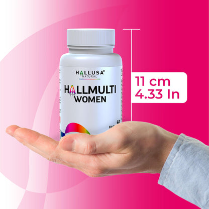 Women’s Multivitamin 18+ Vitamins & Minerals | Biotin, Folic Acid, Zinc, Calcium, Magnesium & Vitamin D | Hair, Skin & Nails Support, Energy Hallusa NaturalBuy Supplements Australia