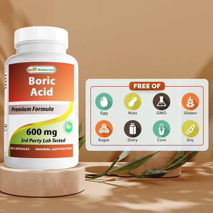 Best Naturals Boric Acid Vaginal Suppositories - Made in USA - USP Medical Grade Fine Powder, Easy Dissolve, Third Party Tested - 60 Count Best NaturalsBuy Supplements Australia