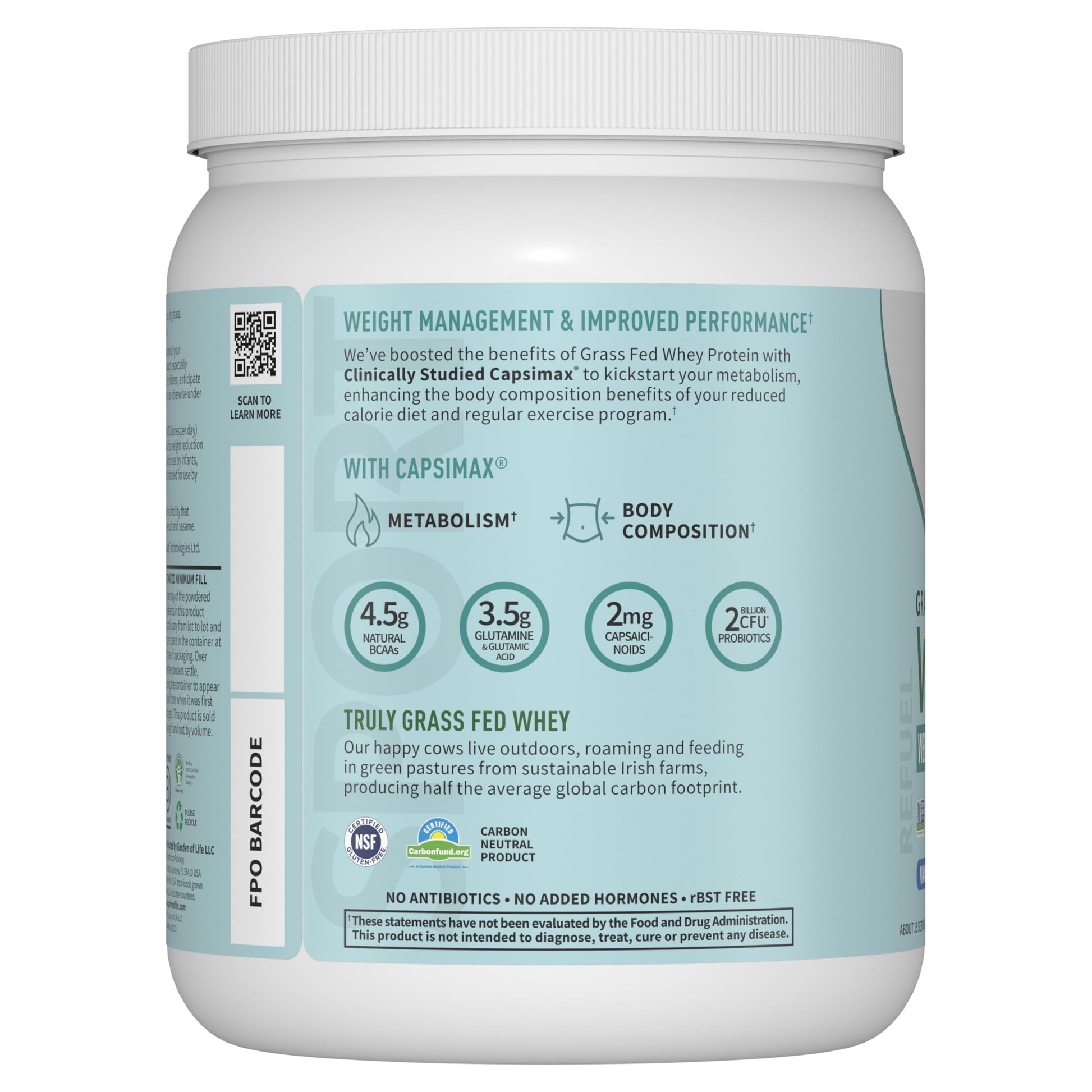 Garden of Life Sport Whey Plus Weight Management with Amino Energy - 20g of Grass Garden of LifeBuy Supplements Australia