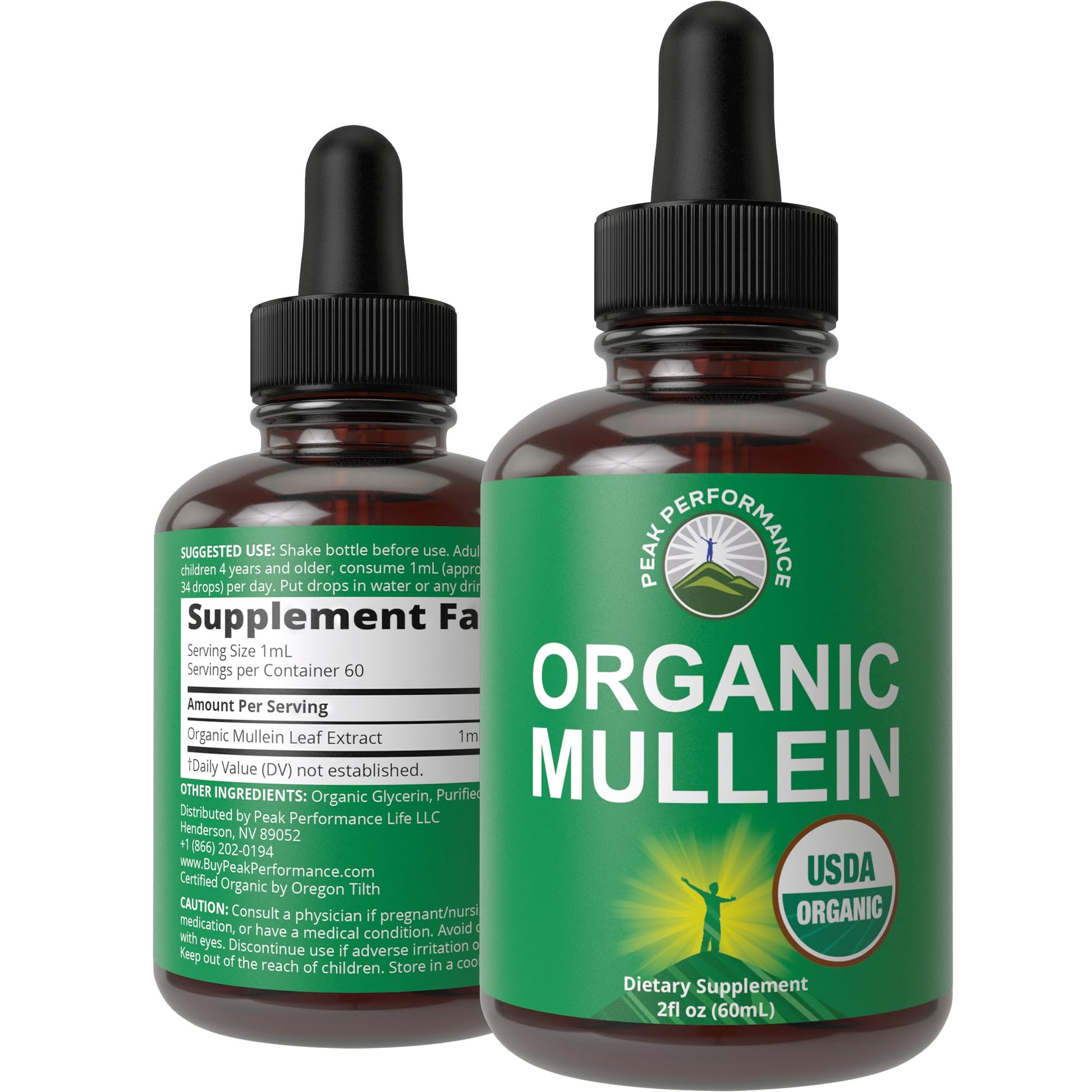 USDA Organic Mullein Leaf Drops for Lungs, Respiratory Health, Detox, Cleanse. High Bioavailability for Women, Men, Kids. Liquid Tincture Supplement. Sooth Lungs, Cough, Congestion. Vegan, Zero Sugar Peak PerformanceBuy Supplements Australia