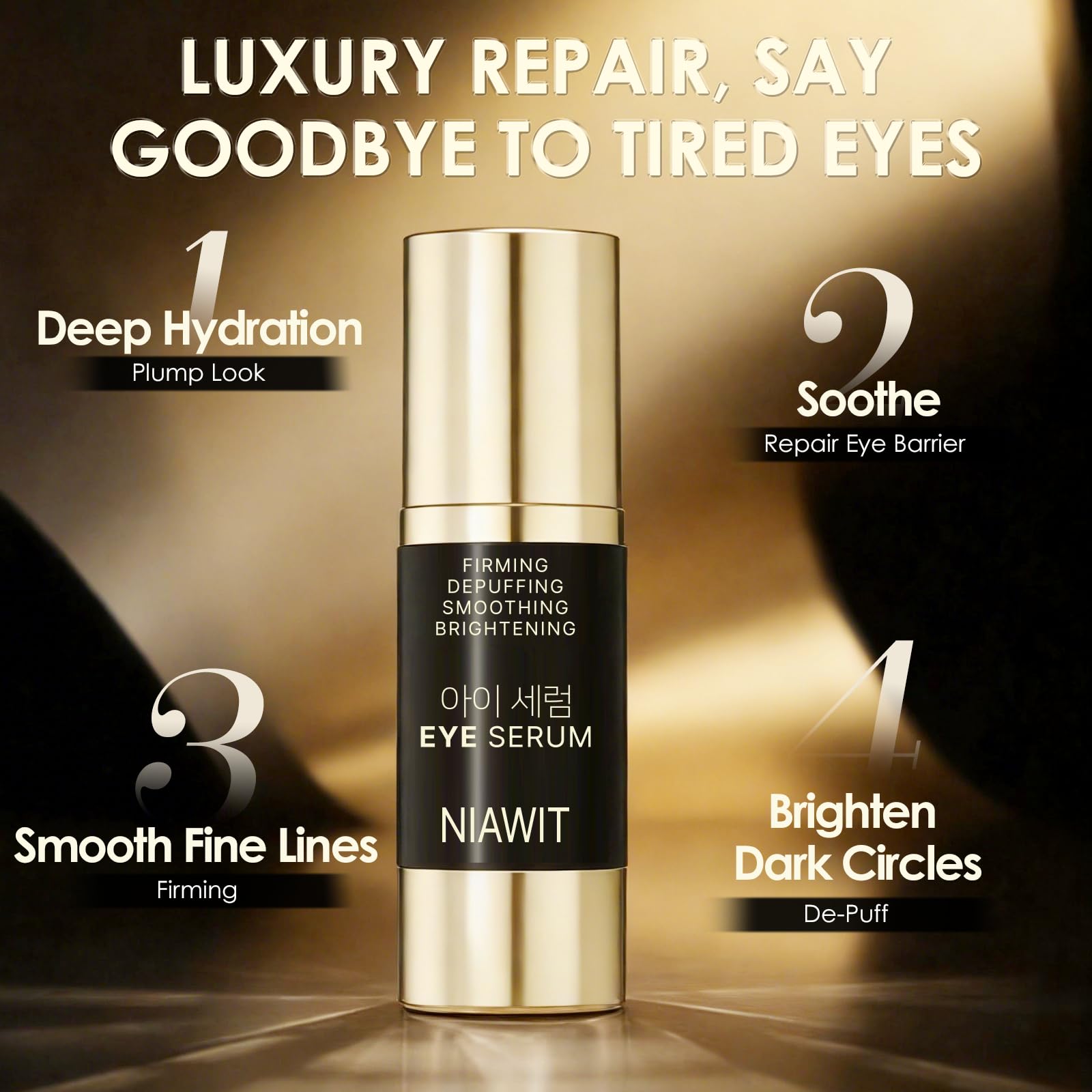 NIAWIT Eye Serum – Anti-Fatigue Eye Care for Dark Circles, Puffiness & Fine Lines with Niacinamide, Peptides & Caffeine – Gentle Clean Beautiful for Daily Use Around the Delicate Eye Area NIAWIT buy supplements Au