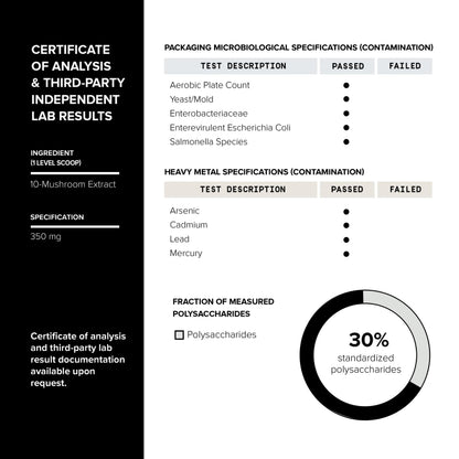 Mushroom Coffee - Ultra High Potency 10:1 Concentrated Extract - Colombian Sourced Beans with 10 Mushroom Blend, Lion's Mane & Cordyceps - Rich & Functional Coffee Alternative - Third-Party Lab Tested ToniiqBuy Supplements Australia