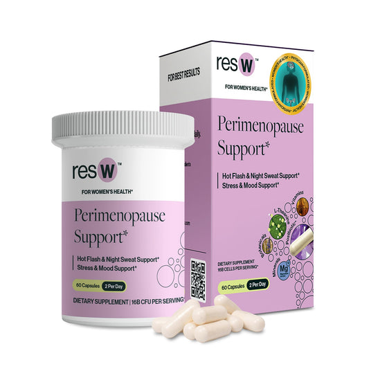 resW Perimenopause Postbiotic Supplement for Women - Hot Flash Support, Night Sweat Relief, Hormone Free, Vegan, Gluten Free, Non GMO, Plant Based Gut Health Support - 60 Capsules ResBioticBuy Supplements Australia