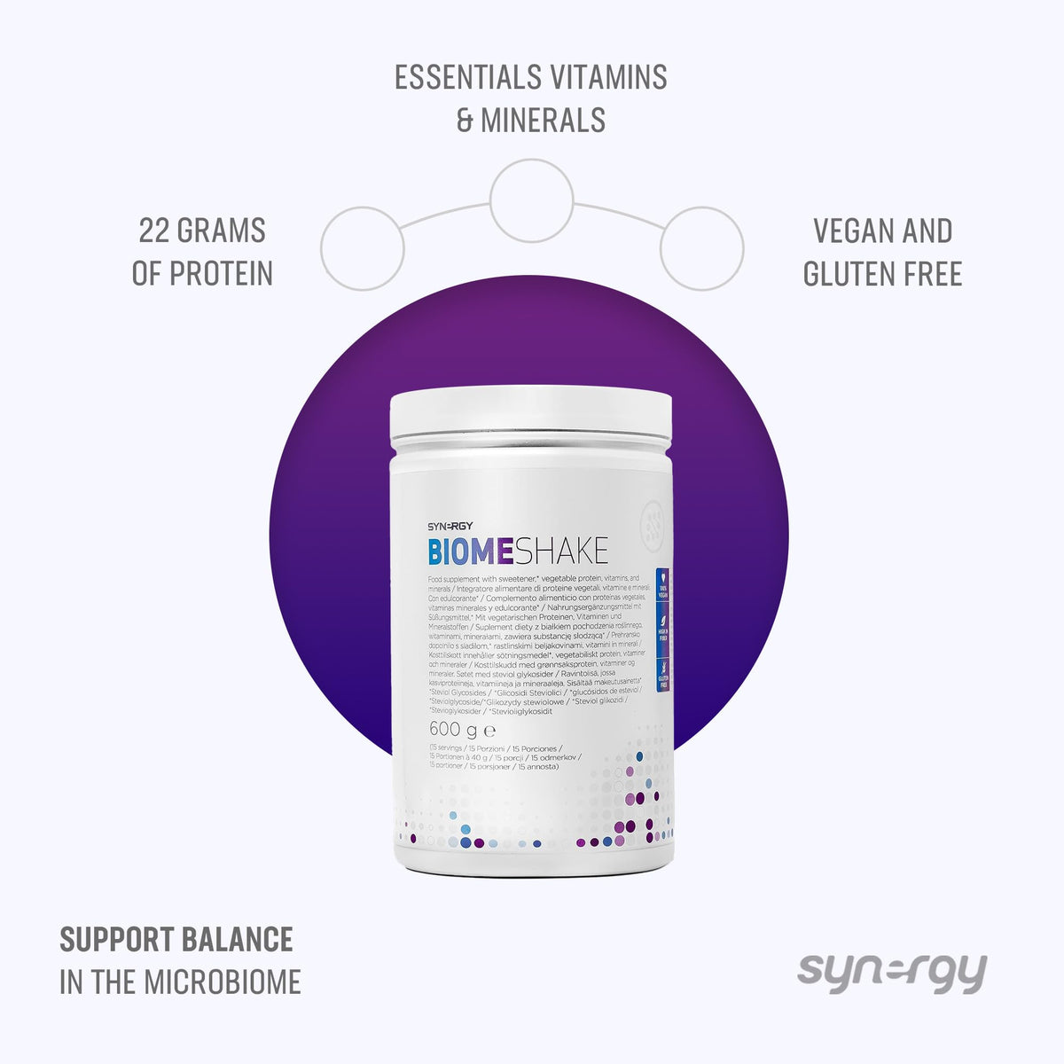 Synergy Worldwide Biome Shake 600 g | 22g Protein Powder Supplement | High in nutrients, Vitamins and Minerals Synergy WorldwideBuy Supplements Australia
