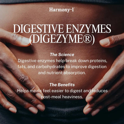 Harmony-1 Gut Health Supplement — Digestive Enzymes + Probiotics for Bloating Relief & Digestive Comfort — GLP-1 Friendly Digestive Support — 60 Capsules Harmony-1 buy supplements Au