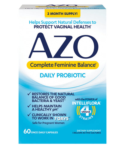 AZO Complete Feminine Balance Daily Probiotics for Women & D Mannose Urinary Tract Health AZOBuy Supplements Australia