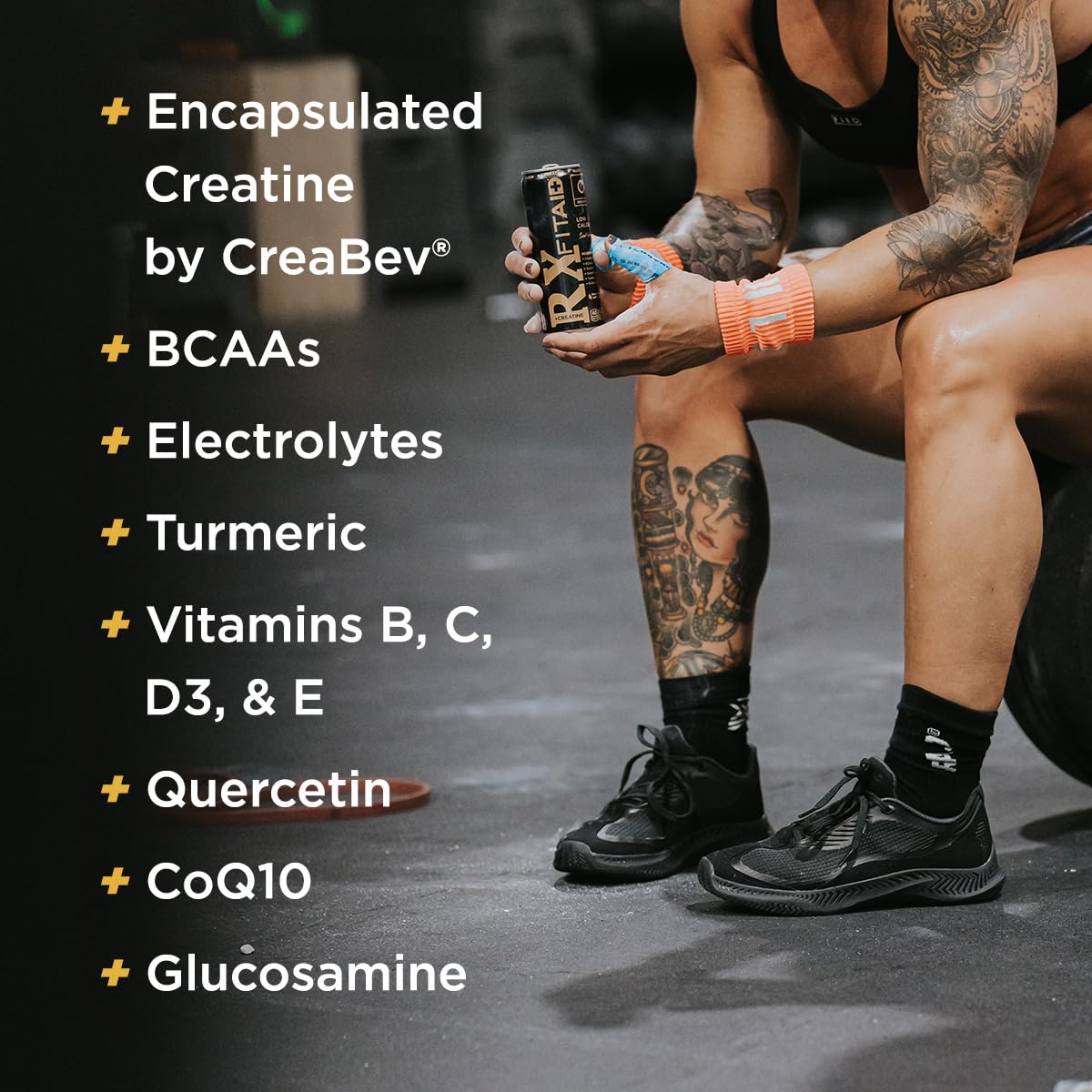 FITAID RX Recovery Blend Plus Creatine, Contains BCAAs, Glucosamine, Turmeric, B-Complex, Electrolytes, 12 Fl Oz (Pack of 12) LIFEAIDBuy Supplements Australia