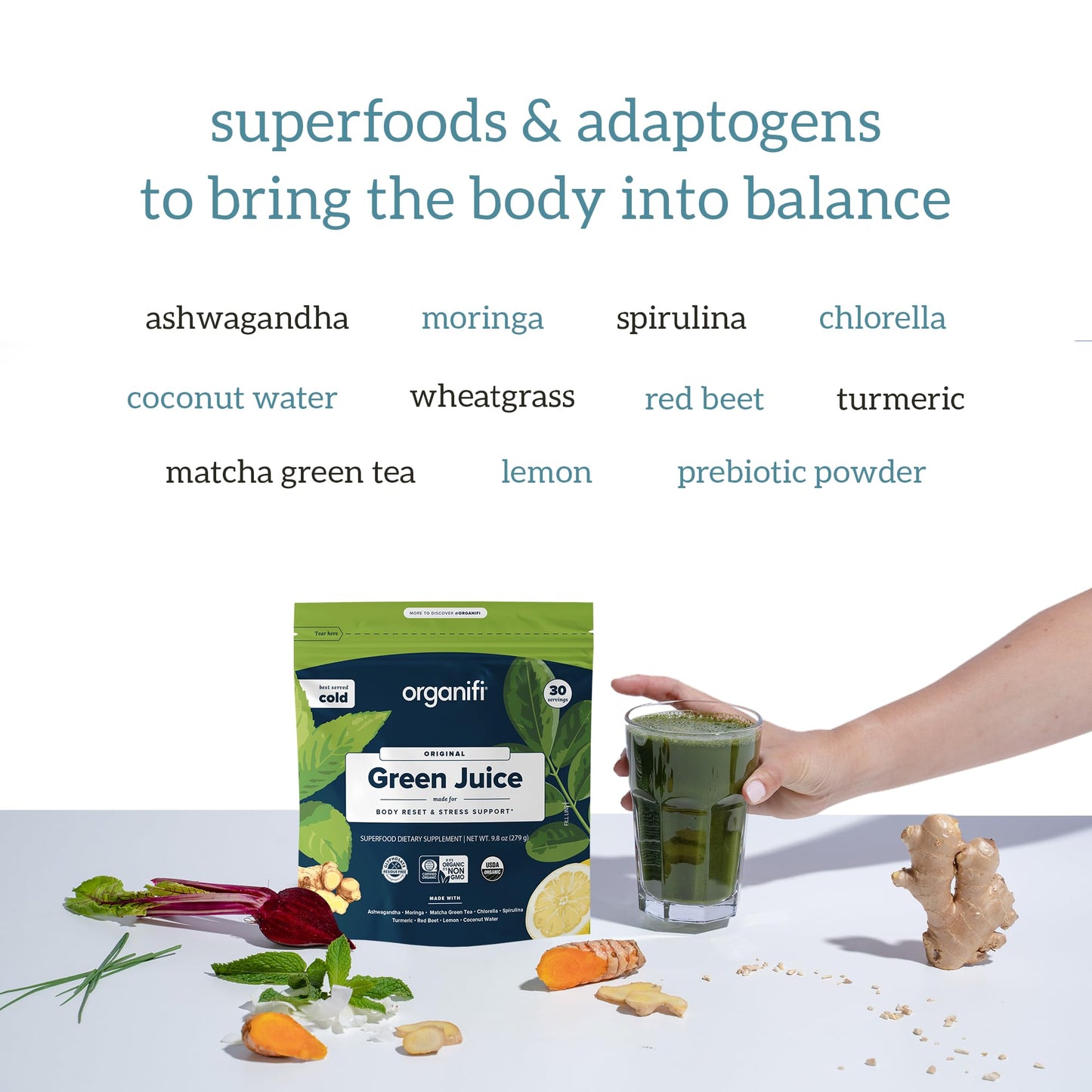 Organifi Green Juice - Powder Supplement with Organic Spirulina, Ashwagandha OrganifiBuy Supplements Australia