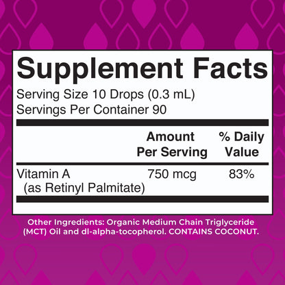 MaryRuth Organics USDA Organic Vitamin A Liquid Drops | 3 Month Supply | Bone Health for Ages 14+ | Essential Vitamin | 750mcg per Serving | Sugar Free | Vegan | Non-GMO | Gluten Free | 1oz MARYRUTH'SBuy Supplements Australia