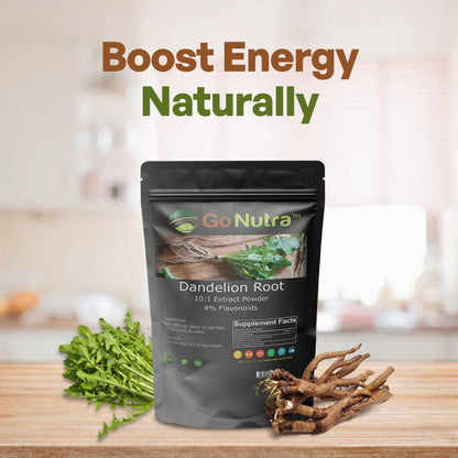 Go Nutra - Dandelion Root Powder, Potent 10:1 Dandelion Root Extract with 4% Flavonoids Go NutraBuy Supplements Australia