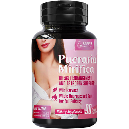 Pueraria Mirifica Capsules 2000mg Daily - Breast Enhancement Pills and Estrogen Supplement for Women and Men, Breast Enlargement Pills for Women and Transgender - Breast Growth Breast Enhancer Sapir's NutritionBuy Supplements Australia