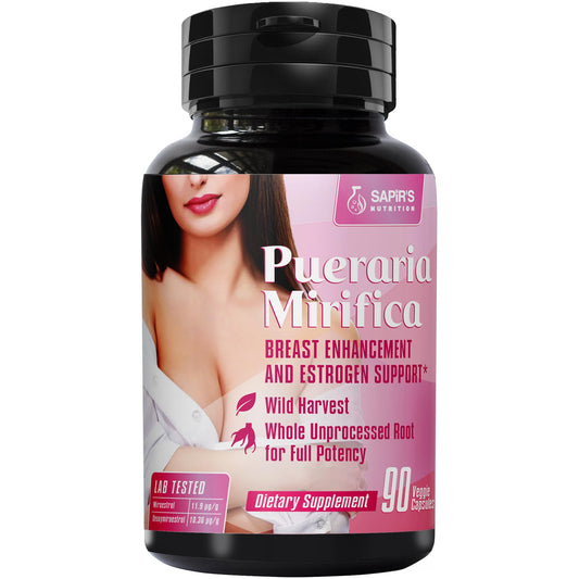 Pueraria Mirifica Capsules 2000mg Daily - Breast Enhancement Pills and Estrogen Supplement for Women and Men, Breast Enlargement Pills for Women and Transgender - Breast Growth Breast Enhancer Sapir's NutritionBuy Supplements Australia