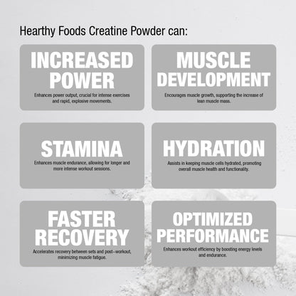 HEARTHY FOODS Creatine Monohydrate Micronized Powder 500G - 100 Servings, 5000mg Per Serving (5g) - 17.9 Oz for Men & Women Muscle Growth & Recovery - UNFLAVORED HEARTHY FOODSBuy Supplements Australia