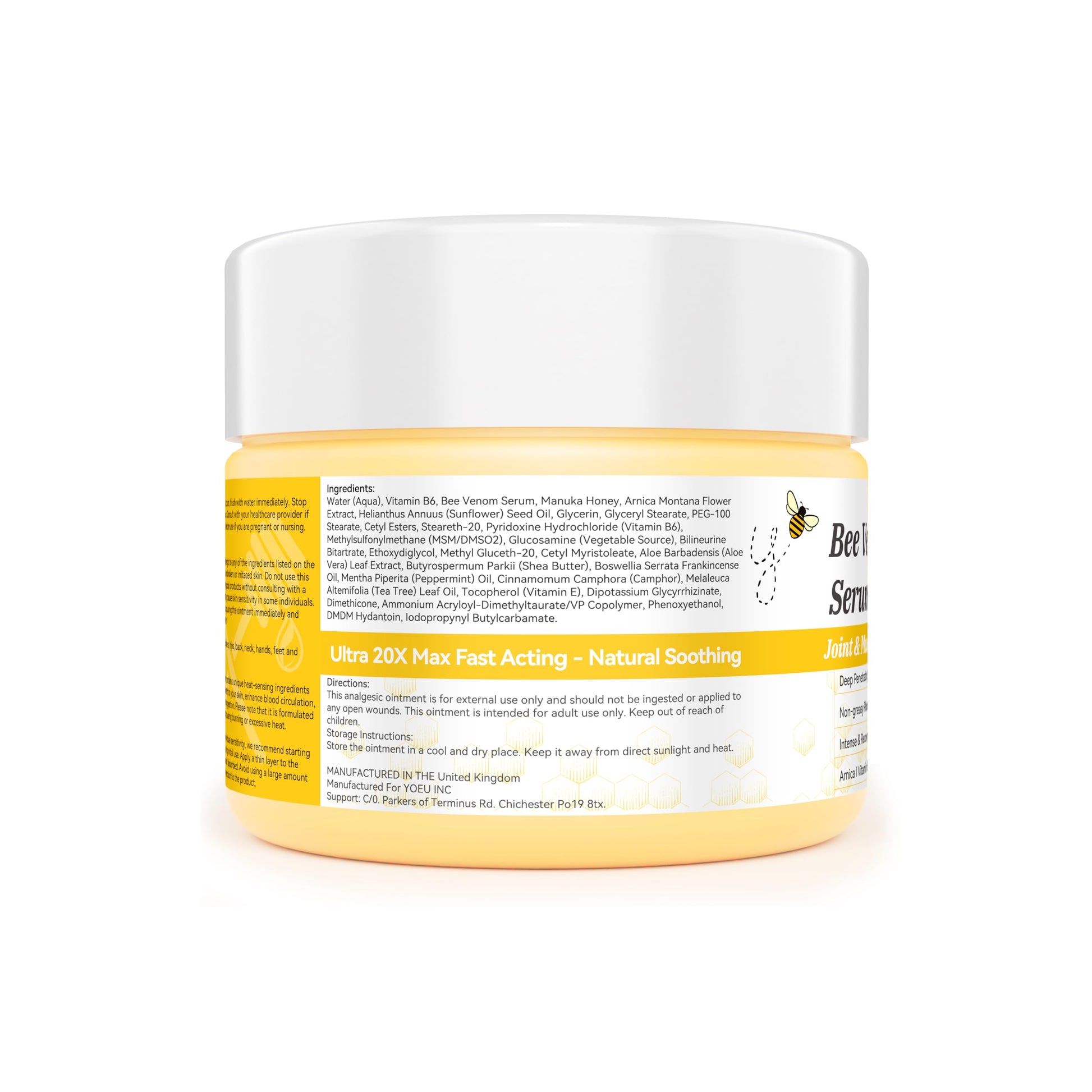 Zealand Bee Venom Professional Serum Treat, Joint & Muscle & Bone Relief Cream Gel- Soothing Effective Relief for Back, Neck, Hand, Foot, Knee, Muscle, Shoulder, Hip, Nerve, Vitamin B6, Aloe Vera, MSM FWNAID MAXBuy Supplements Australia