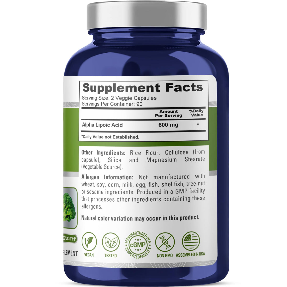 NusaPure Alpha Lipoic Acid 600 mg per Serving 180 Veggie Capsules (Vegetarian, Non-GMO, Vegan) NusaPureBuy Supplements Australia
