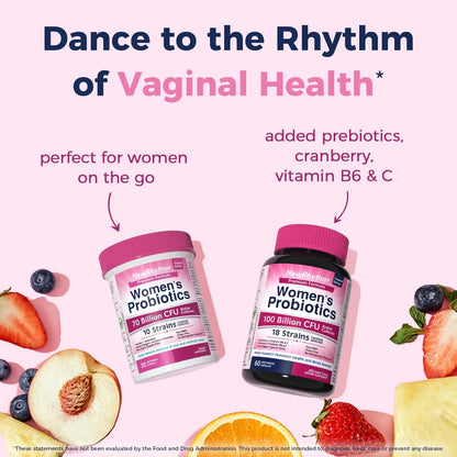 NewRhythm Women's Probiotics, Organic Prebiotics, 70 Billion CFU 10 Strains, Vaginal Probiotics for Urinary & Digestive Health, 30 Vegan Capsules, No Bloating NewRhythm buy supplements Au