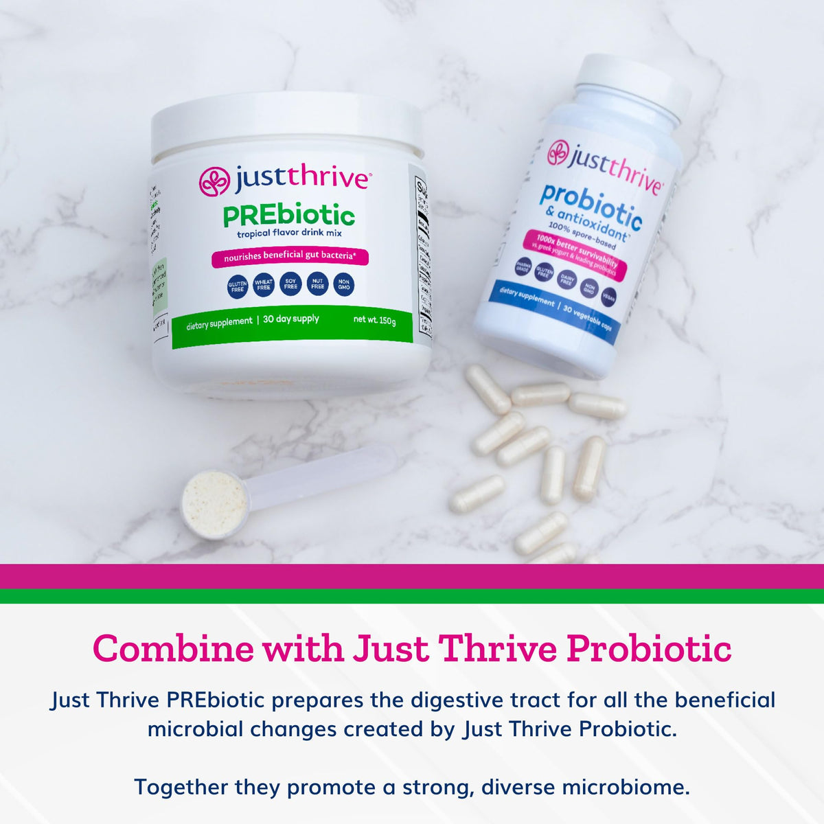 Just Thrive PREbiotic Powder - Digestive and Immune Support Supplement, 150 g Just ThriveBuy Supplements Australia