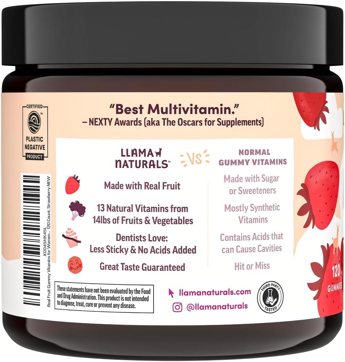 Llama Naturals Multivitamin for Women, Vegan, Organic Gummies with Vitamin D, C and K, Women's Real Fruit Gummy Vitamins Llama NaturalsBuy Supplements Australia