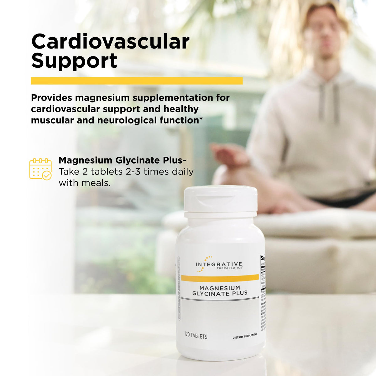 Integrative Therapeutics Magnesium Glycinate Plus - Brain Function Support Supplement for Adults* - Supports Heart and Muscular Function* - Dairy-Free & Gluten-Free - 120 Count (60 Servings) Integrative TherapeuticsBuy Supplements Australia