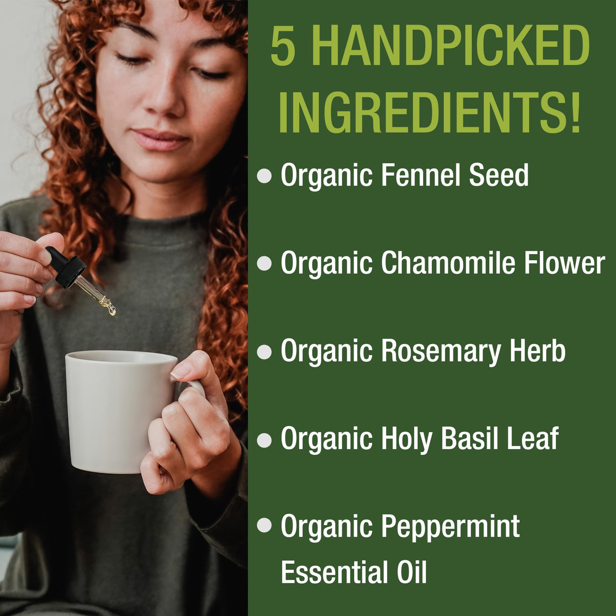USDA Organic IBS Relief 5-in-1 Liquid Drops. for Ingestion, Bloating, Gas. Irritable Bowel Supplement with 5 Organic Ingredients. Peppermint Oil, Fennel Seed, Chamomile Flower, Rosemary, Holy Basil Peak PerformanceBuy Supplements Australia