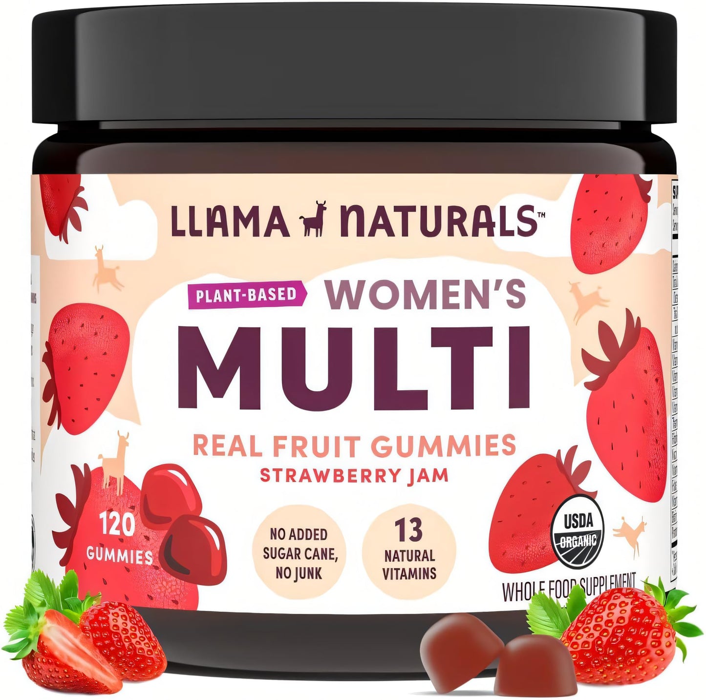 Llama Naturals Multivitamin for Women, Vegan, Organic Gummies with Vitamin D, C and K, Women's Real Fruit Gummy Vitamins Llama NaturalsBuy Supplements Australia