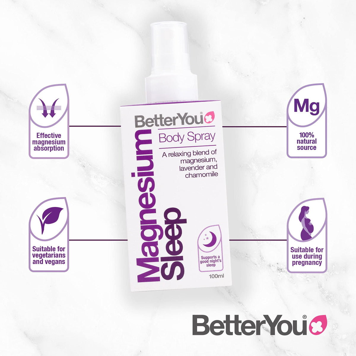 BetterYou Magnesium Sleep Body Spray, Made with Zechstein Magnesium Chloride BetterYouBuy Supplements Australia