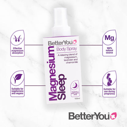BetterYou Magnesium Sleep Body Spray, Made with Zechstein Magnesium Chloride BetterYouBuy Supplements Australia