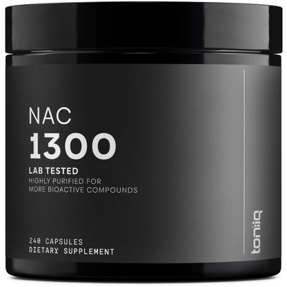Toniiq 1300mg NAC - 4 Month Supply - Min. 98%+ Tested Purity - Ultra High Strength Bioavailable NAC Cysteine Supplement - 240 Vegetarian N Acetyl Cysteine Capsules -Lab Tested TQ Toniiq buy supplements Au